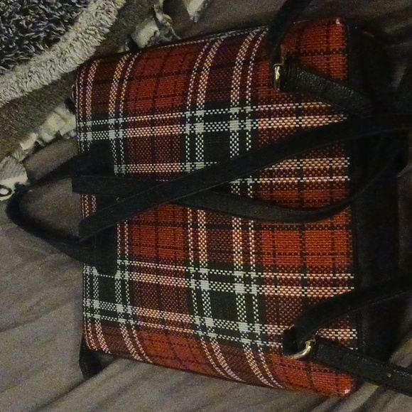 Brand new red white and white plaid booking purse. - Picture 2 of 2